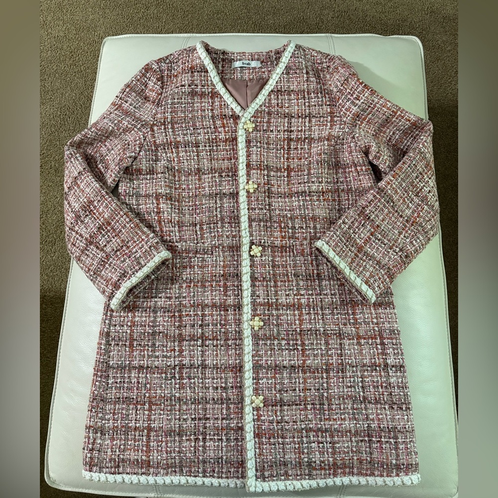 b+ab Chic Tweed Coat with  Buttons